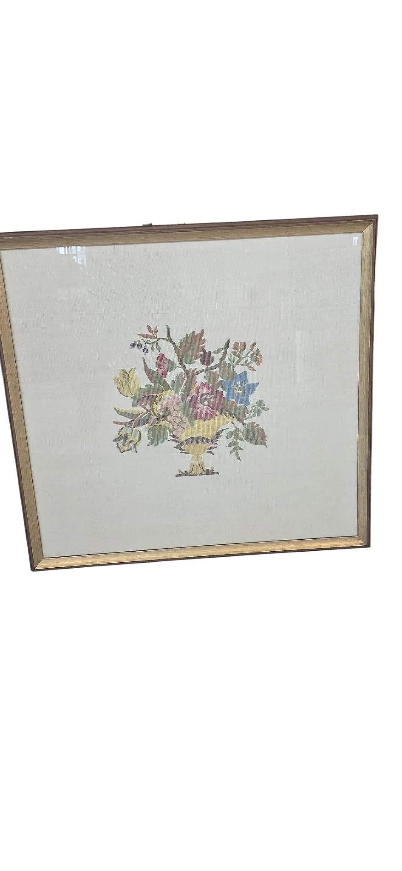 Pair of handcrafted embroidery paintings, 1970s 6