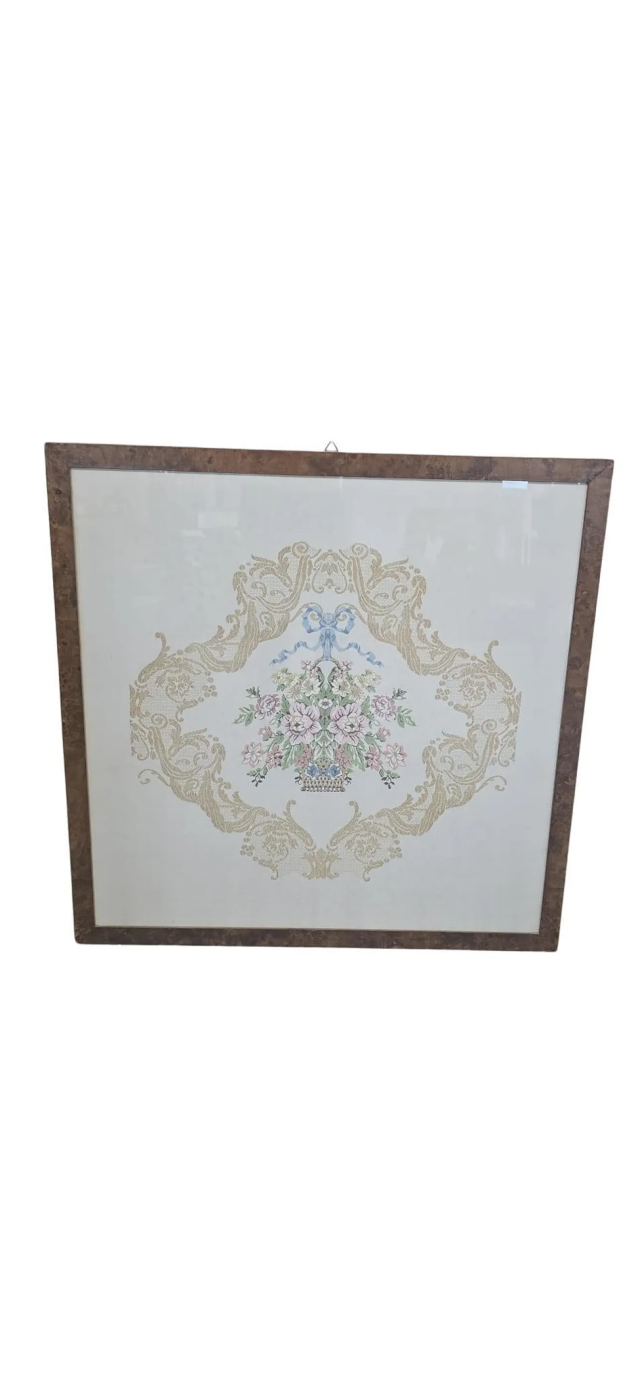 Pair of handcrafted embroidery paintings, 1970s 8