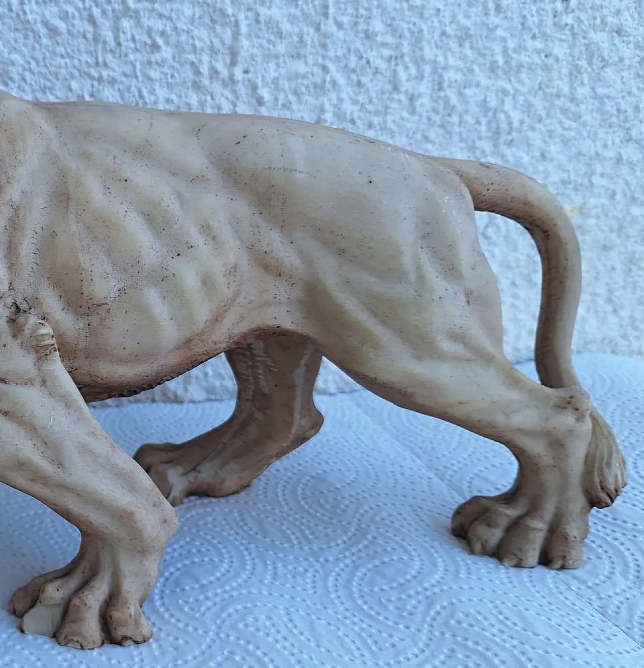 Antique Albaster Lion Statue, 19th Century 3