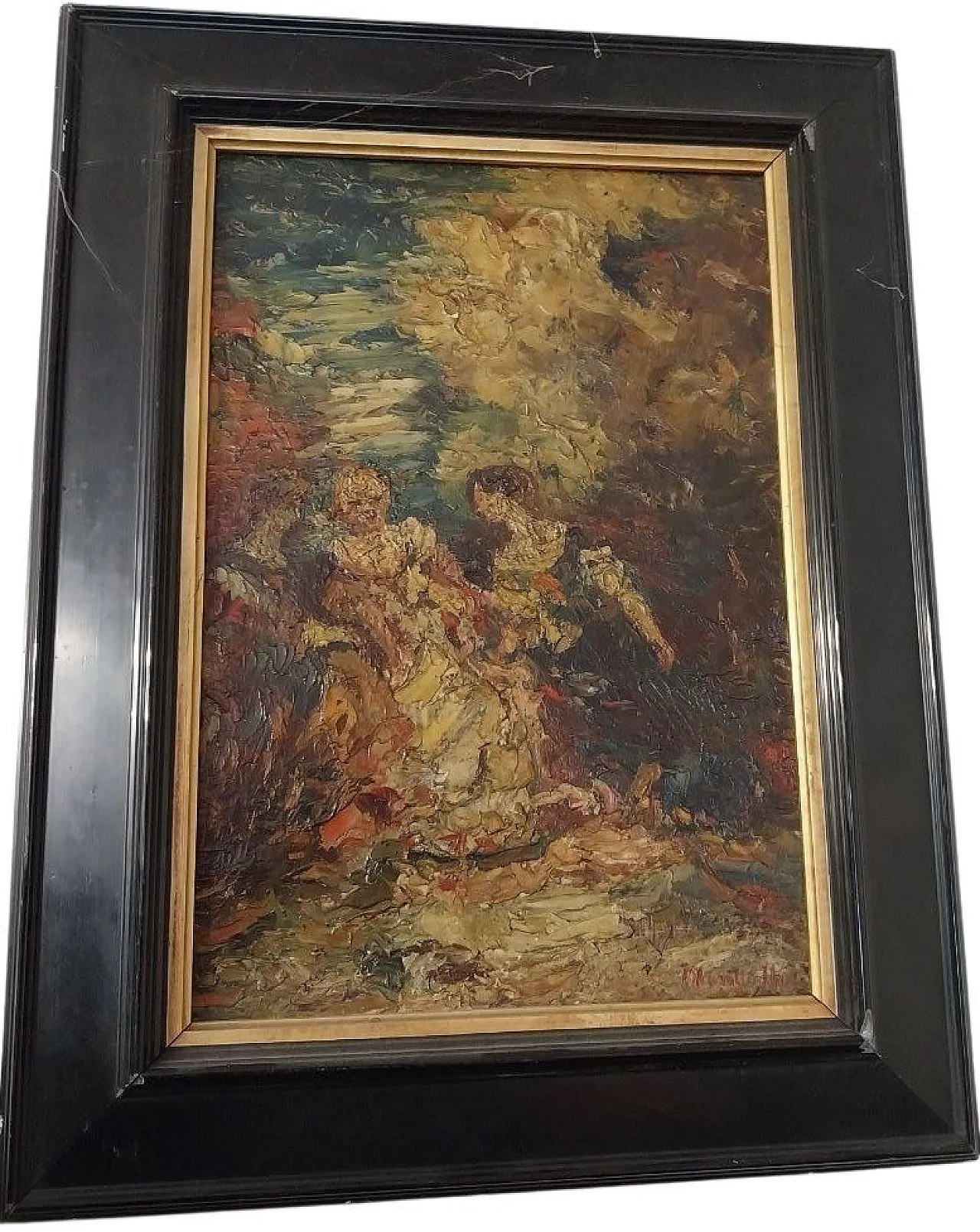 Three Elegant Ladies in a Park by Adolphe Montice, '800 1