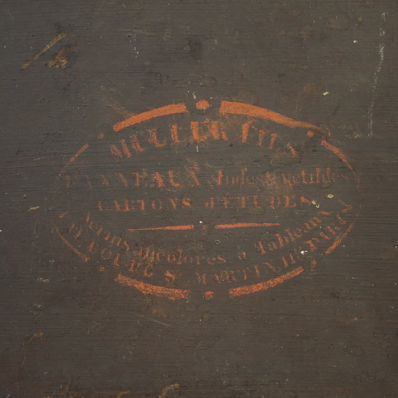 19th century painting signed Peyron, romantic landscape with fish 9