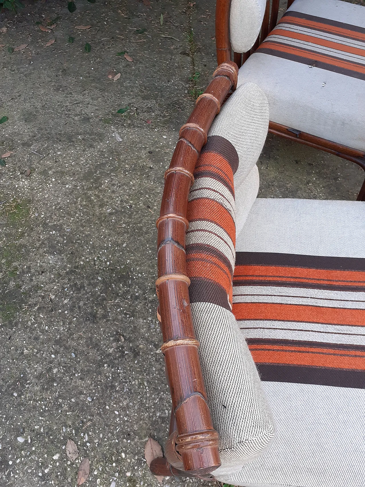 3 Bamboo armchairs, 70s 5