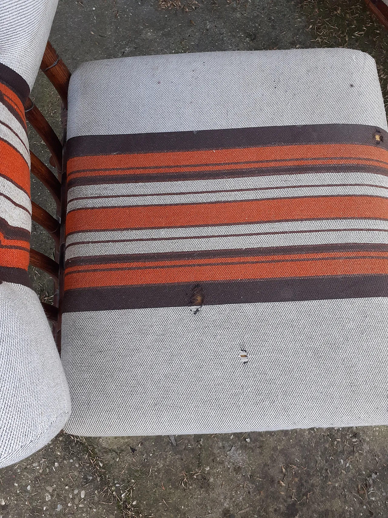 3 Bamboo armchairs, 70s 8