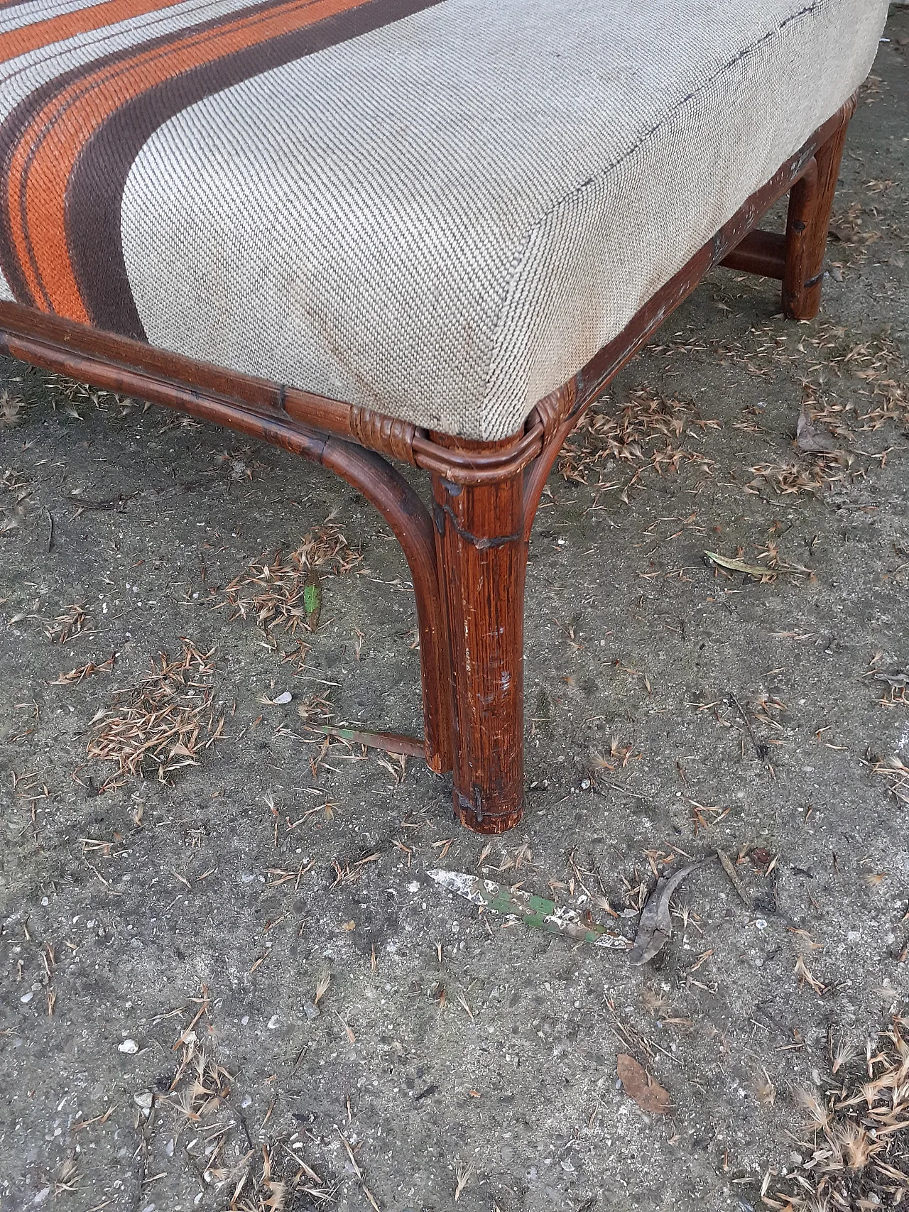 3 Bamboo armchairs, 70s 10