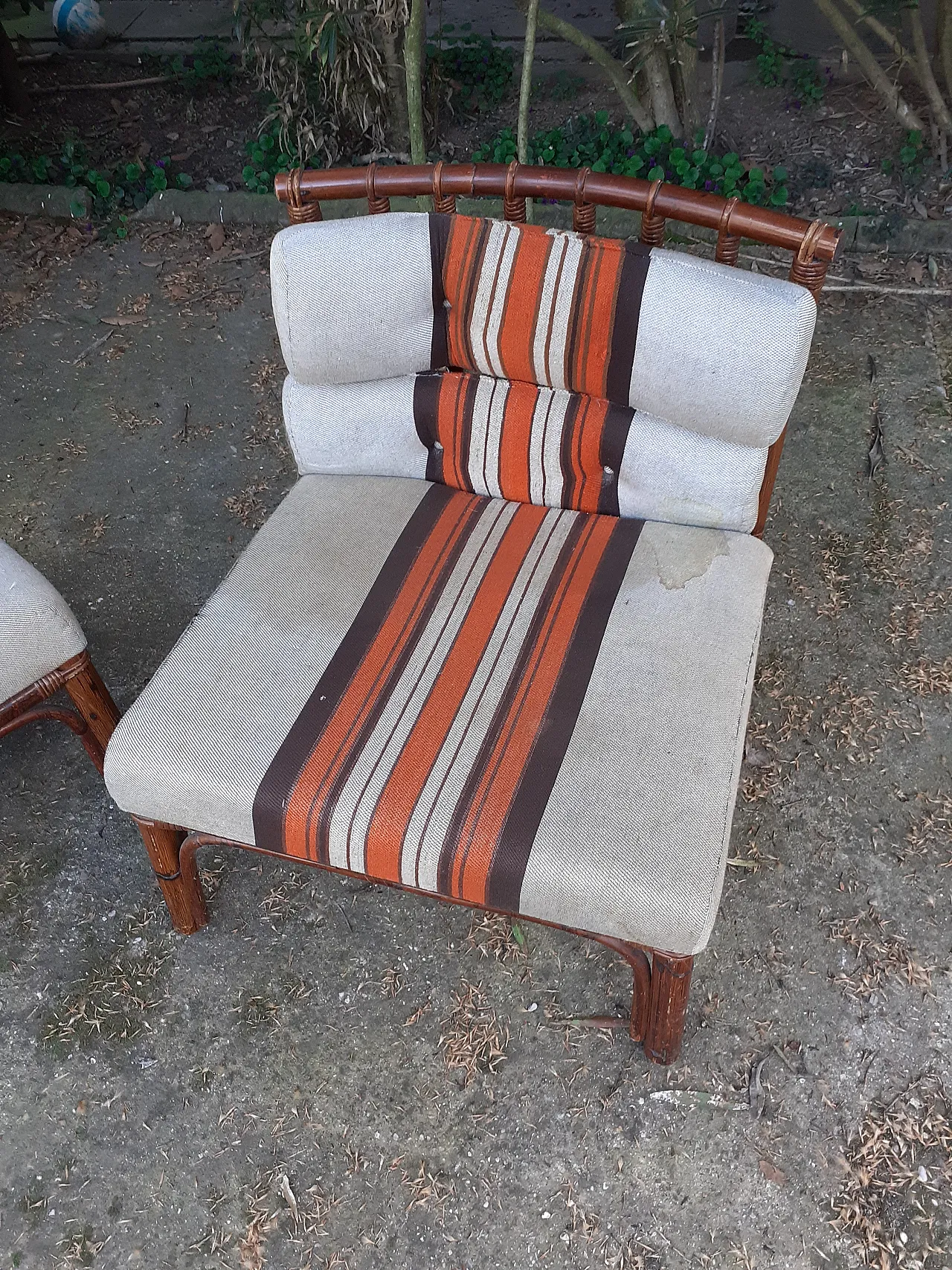 3 Bamboo armchairs, 70s 11