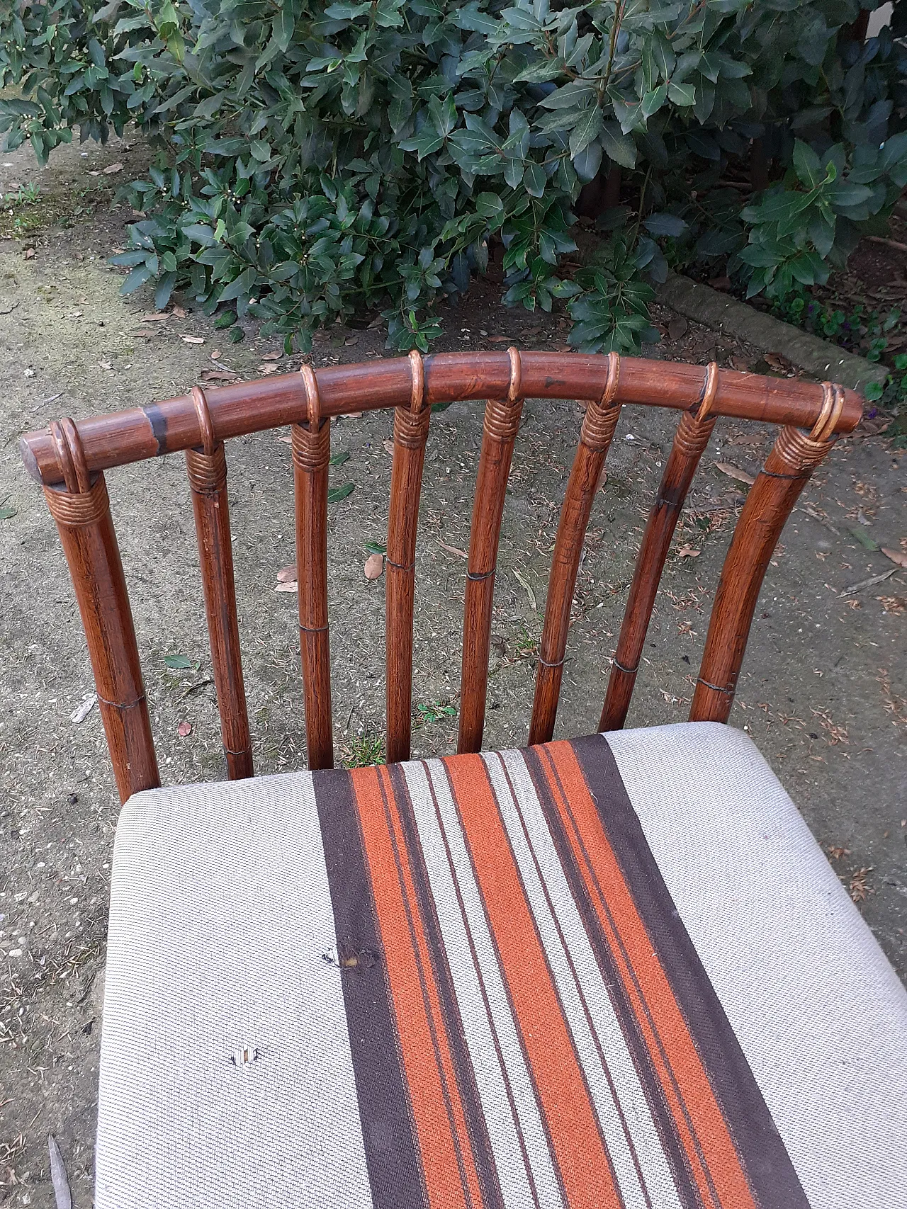 3 Bamboo armchairs, 70s 14