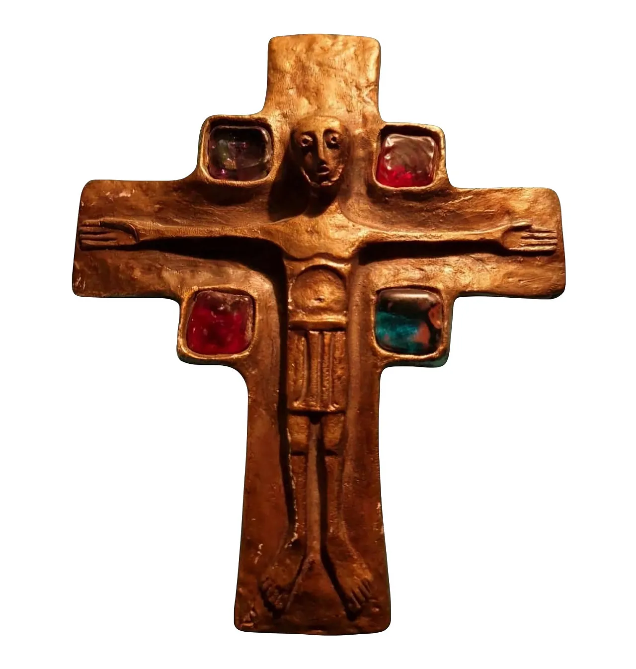 Continental bronze devotional crucifix sculpture, 18th century 1