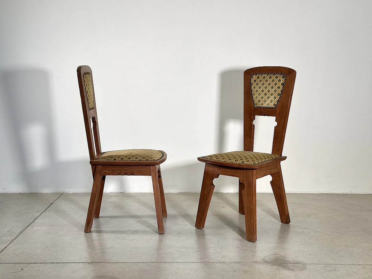 Pair of larch wood chairs, 1930s 4