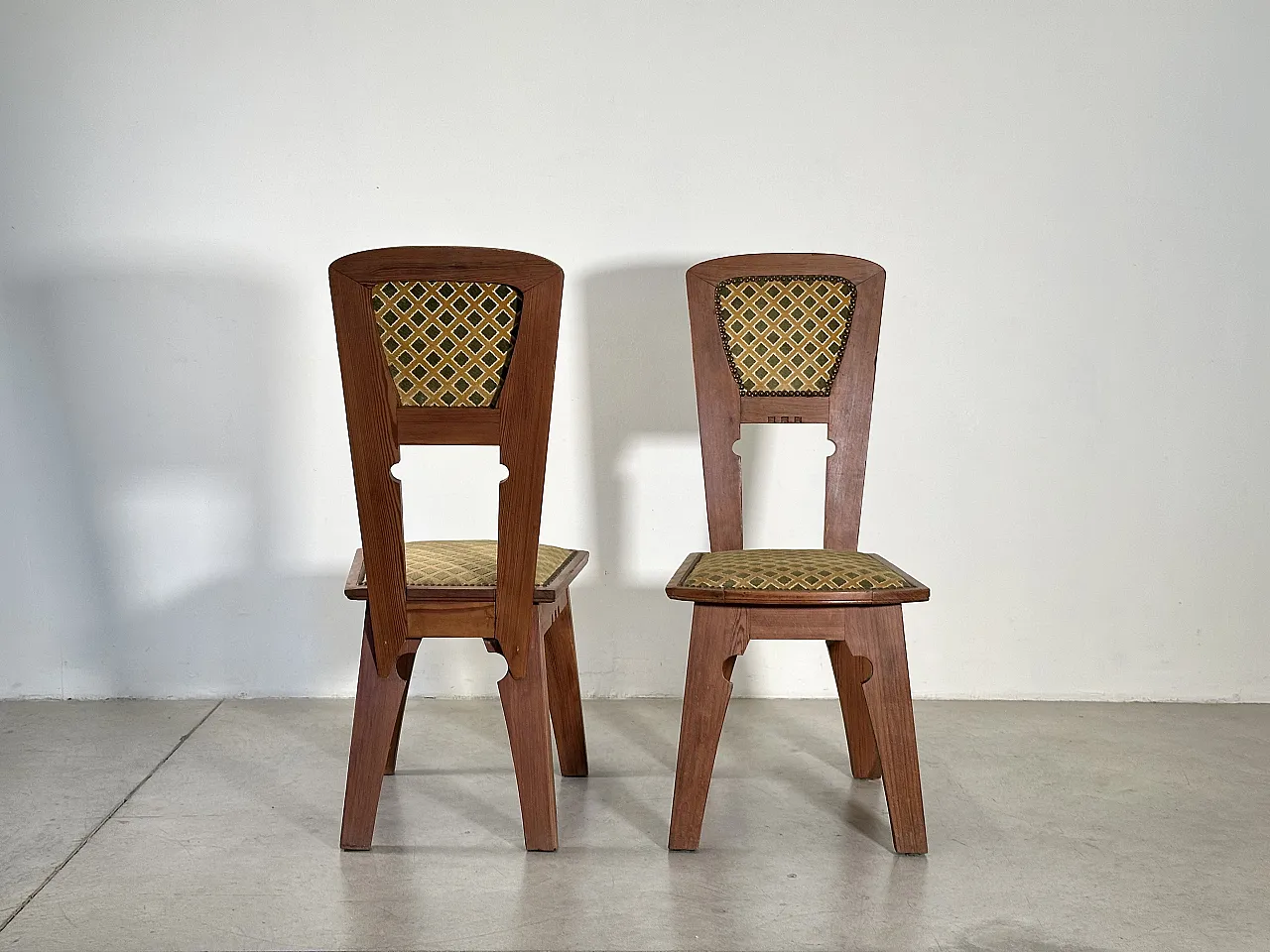 Pair of larch wood chairs, 1930s 5