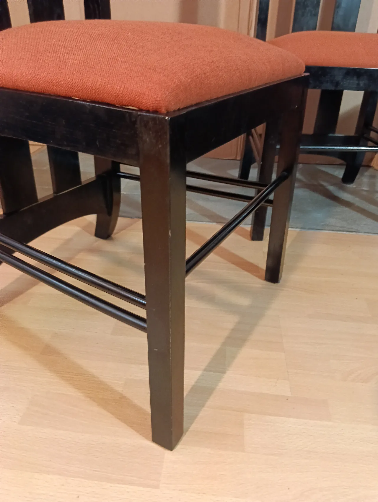 4 Sedie Ingram 834 by C.R.Mackintosh for Alivar nere in tex Ruggine 70