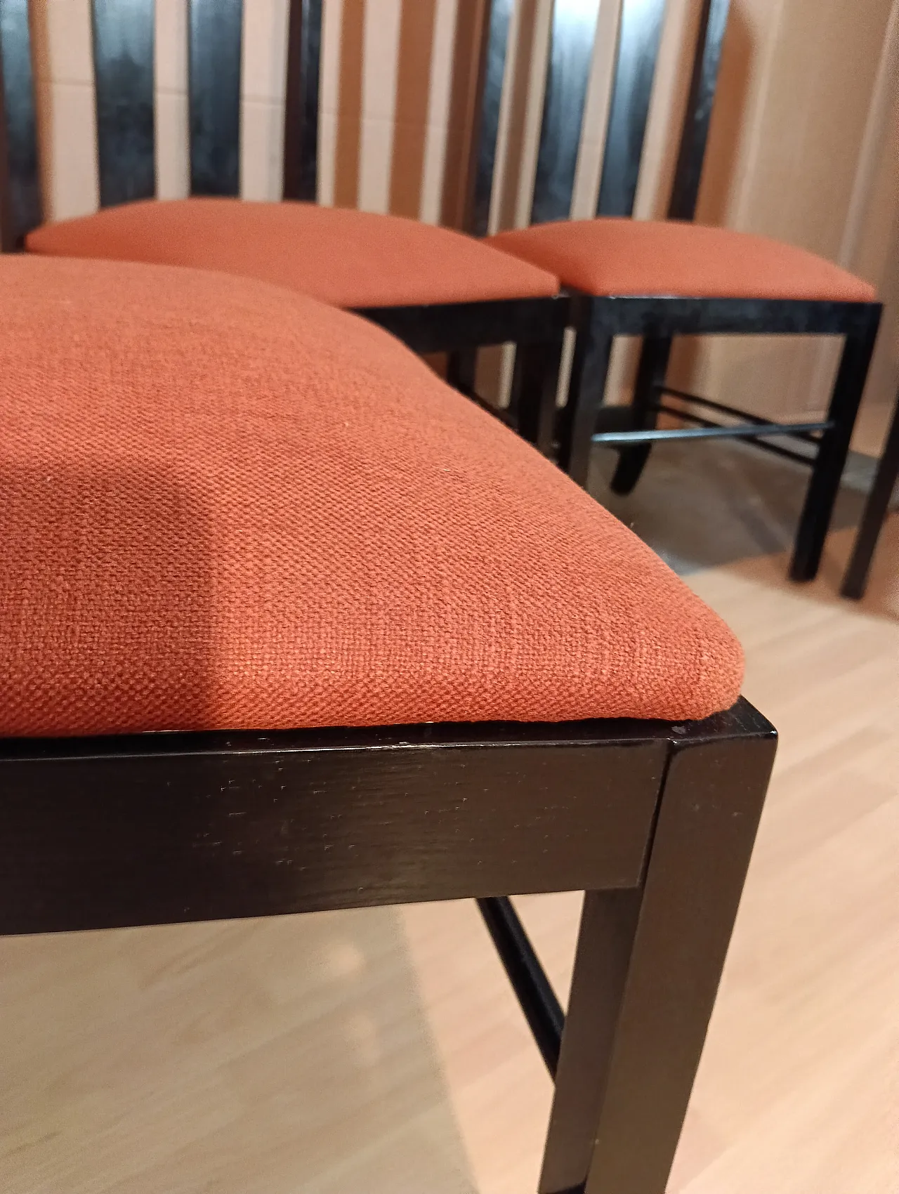 4 Sedie Ingram 834 by C.R.Mackintosh for Alivar nere in tex Ruggine 73