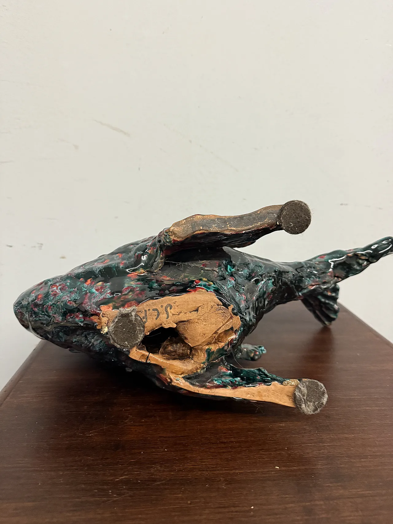 Modern majolica fish sculpture Faenza, 50s 8