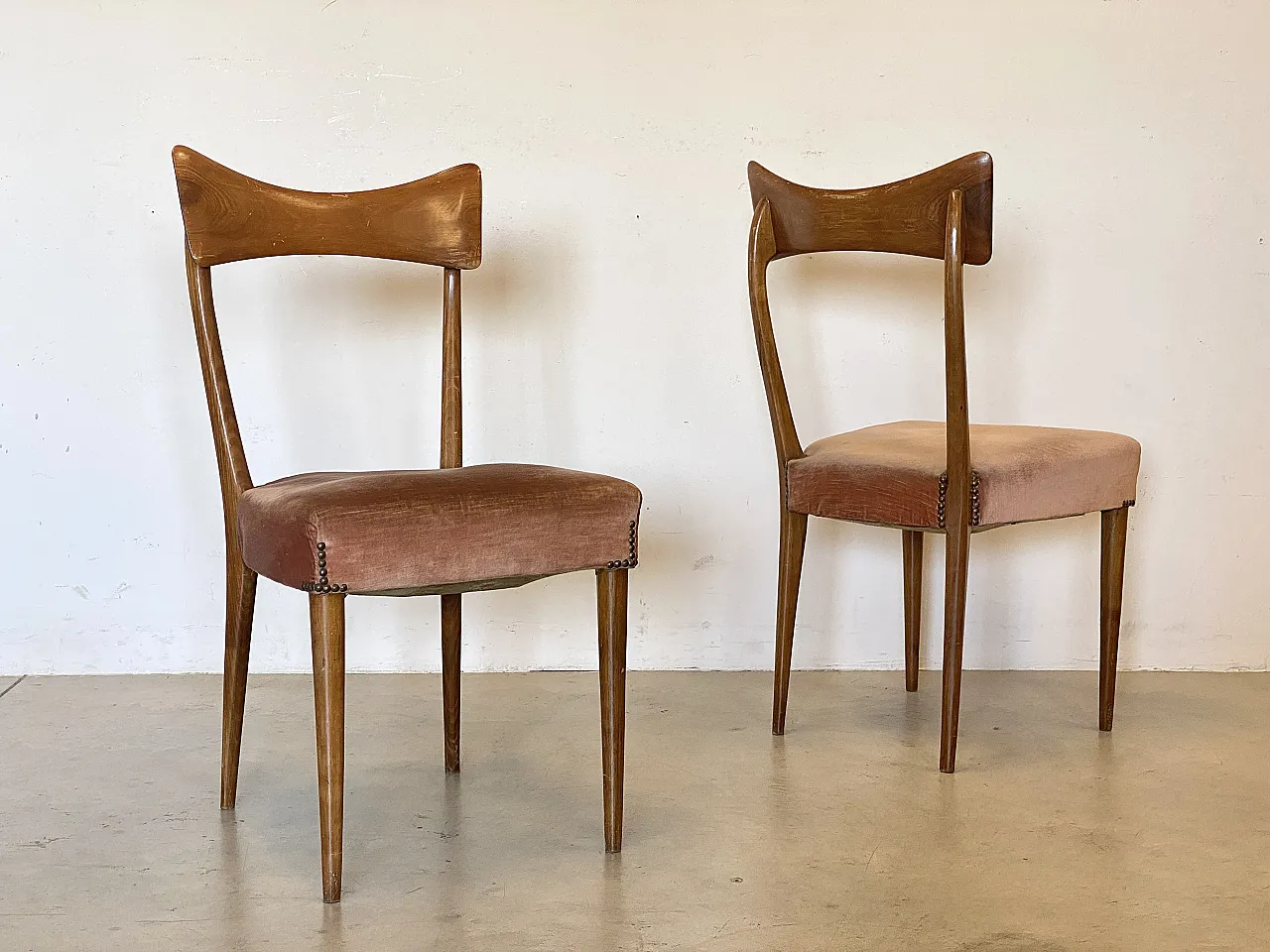 Pair of beech wood chairs, 1960s 7