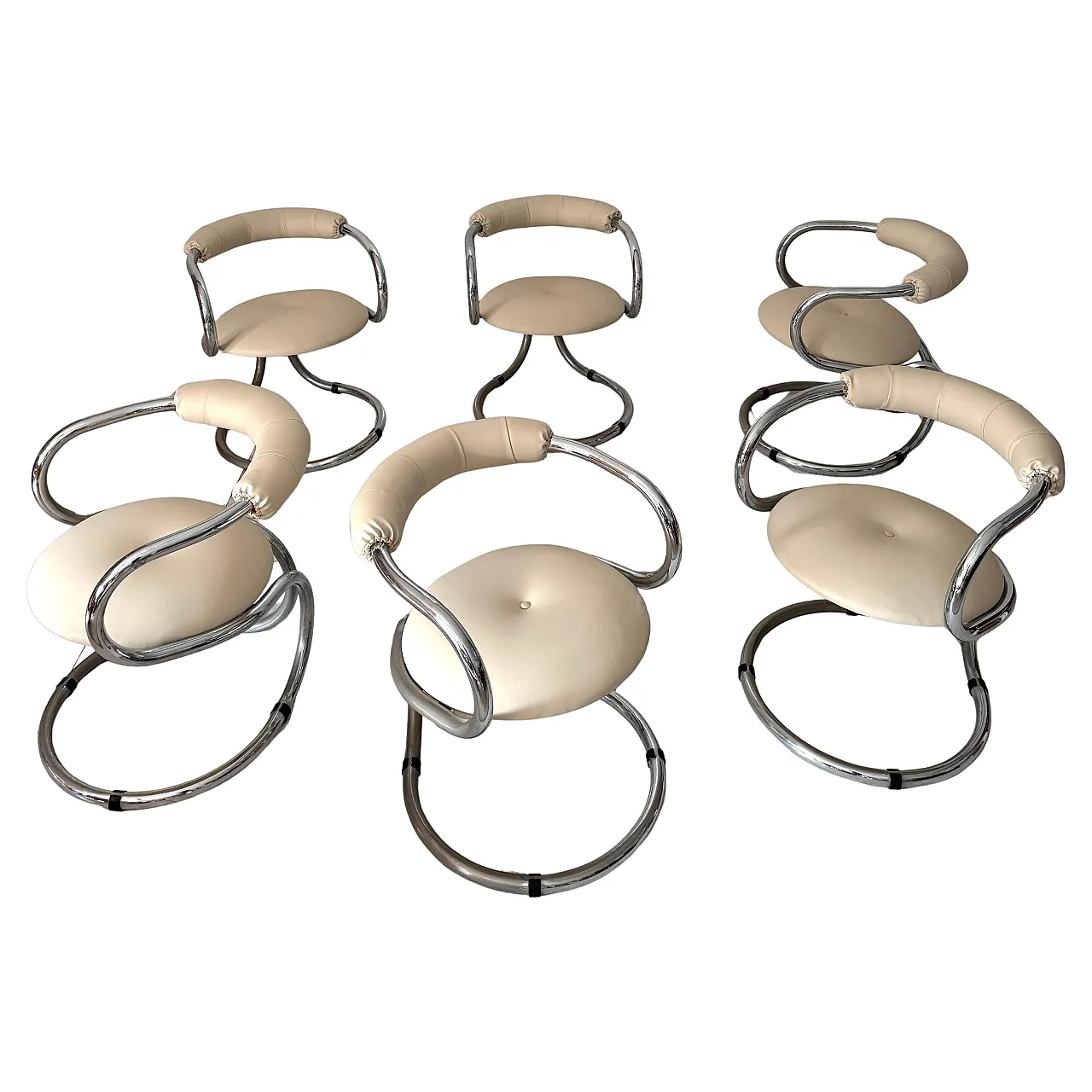 6 Chairs by Rudi Bonzanini for Tecnosalotto, 1970s 1