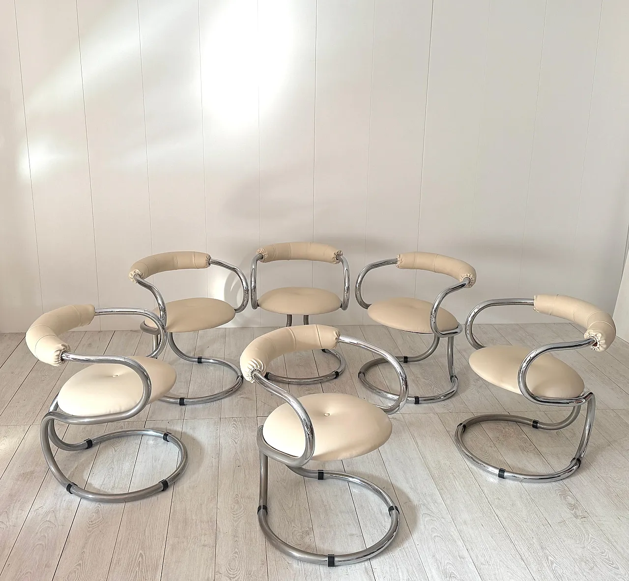 6 Chairs by Rudi Bonzanini for Tecnosalotto, 1970s 2