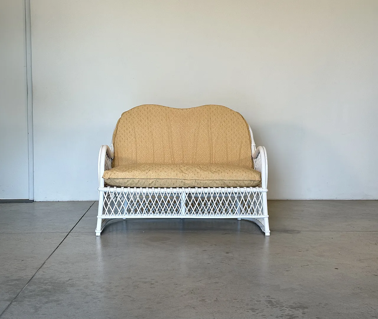 Pair of white lacquered bamboo sofas by Gervasoni, 1980s 13
