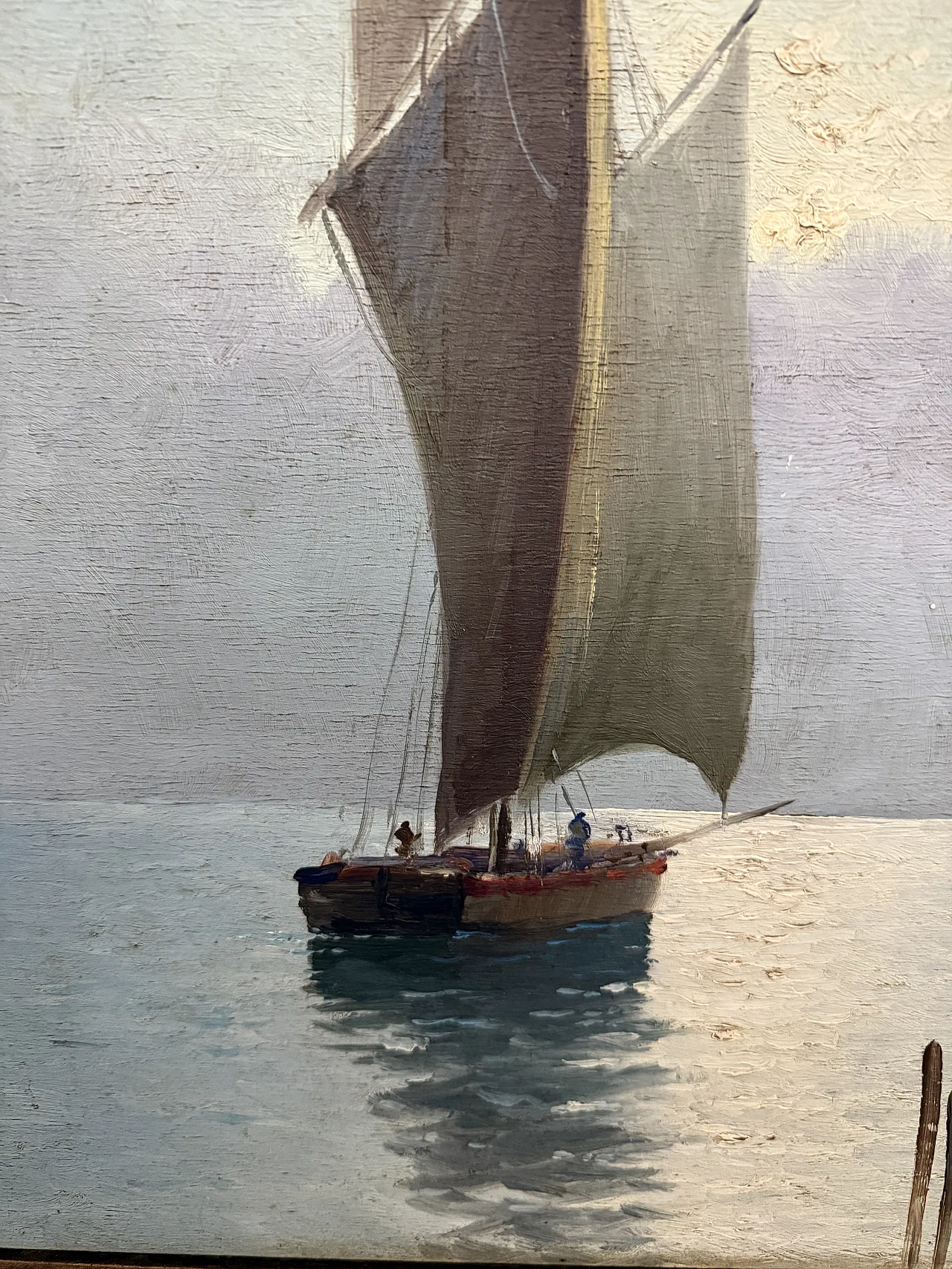 Oil painting on wood navy, 1950s 7