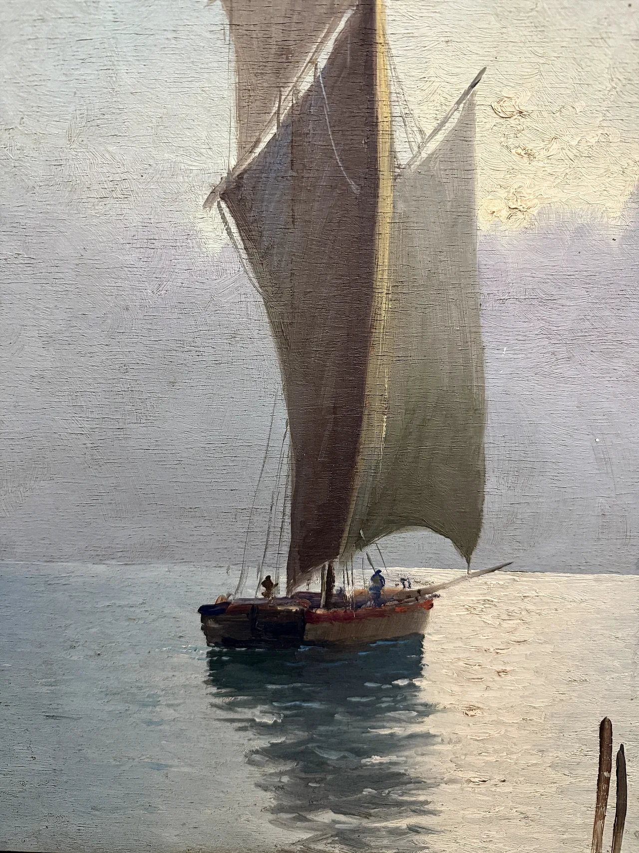 Oil painting on wood navy, 1950s 8