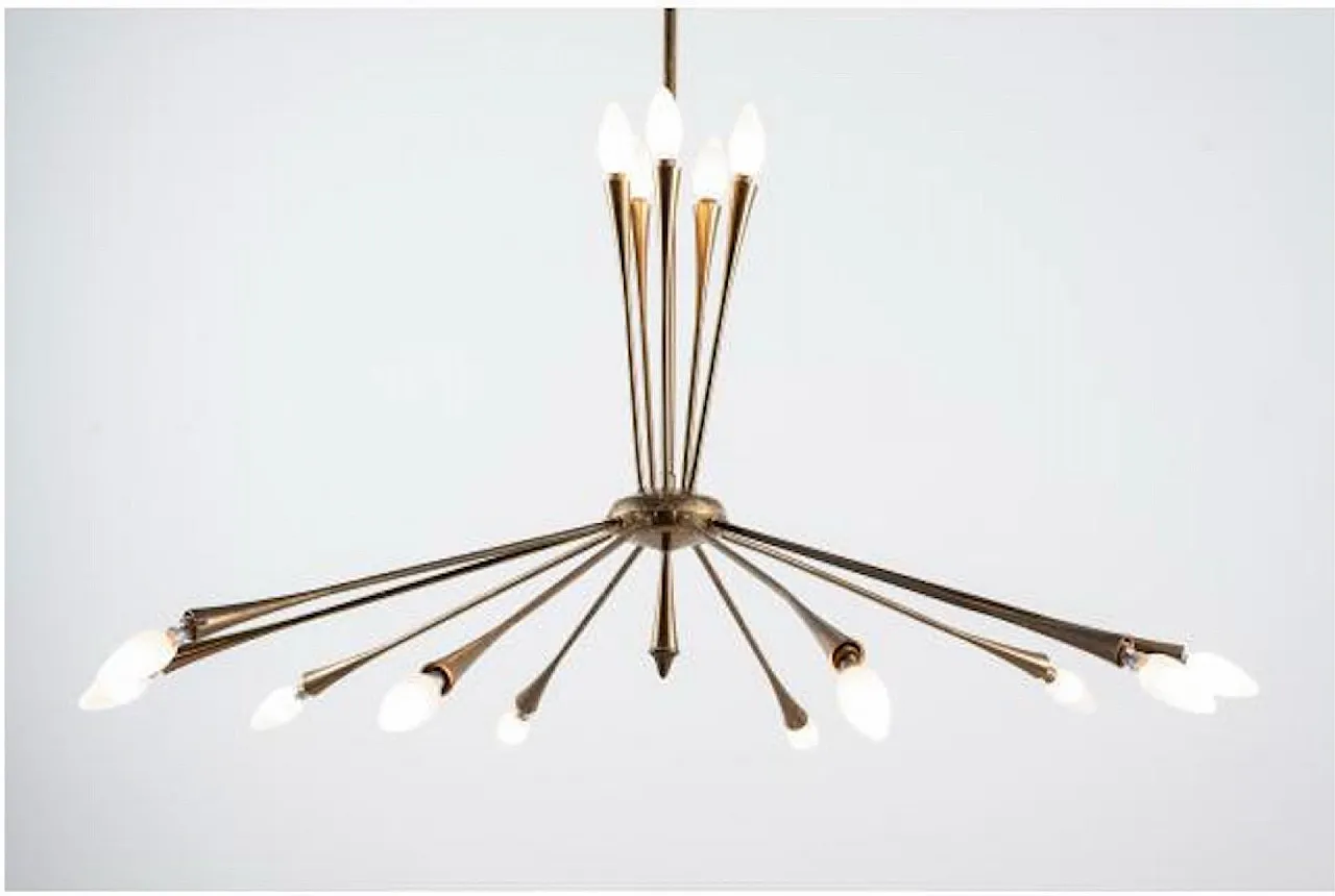 Huge Sputnik chandelier by Oscar Torlasco for Lumi, 1950s 2