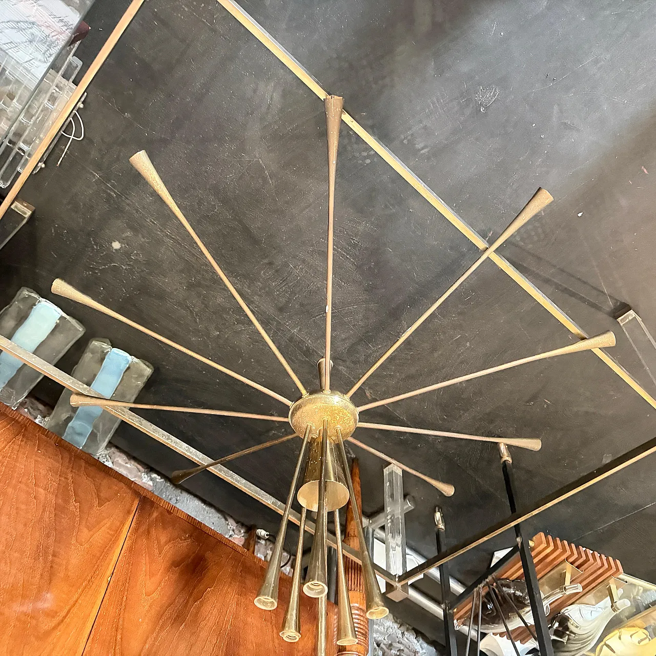 Huge Sputnik chandelier by Oscar Torlasco for Lumi, 1950s 7