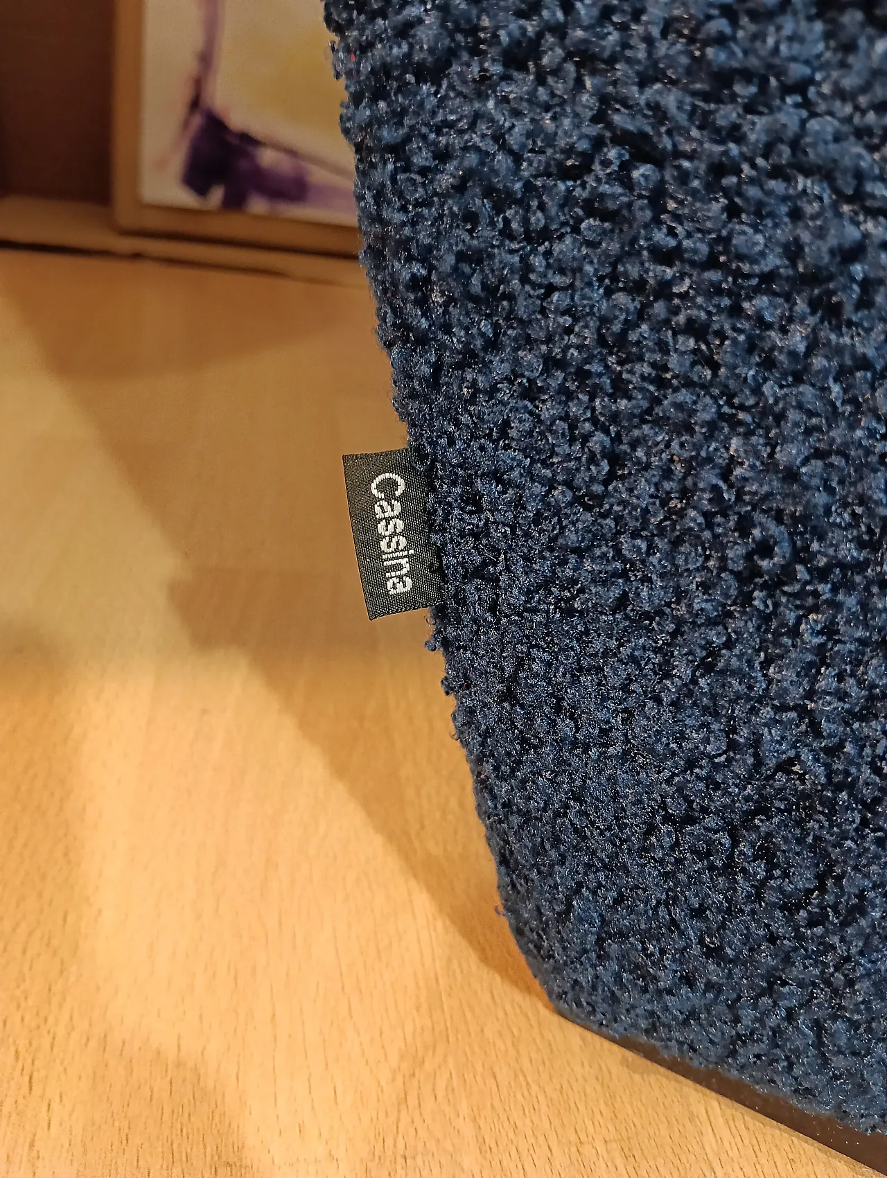 Coppia di Utrecht 637 Cassina in bouclé blu cuciture in rosso, 2000 79