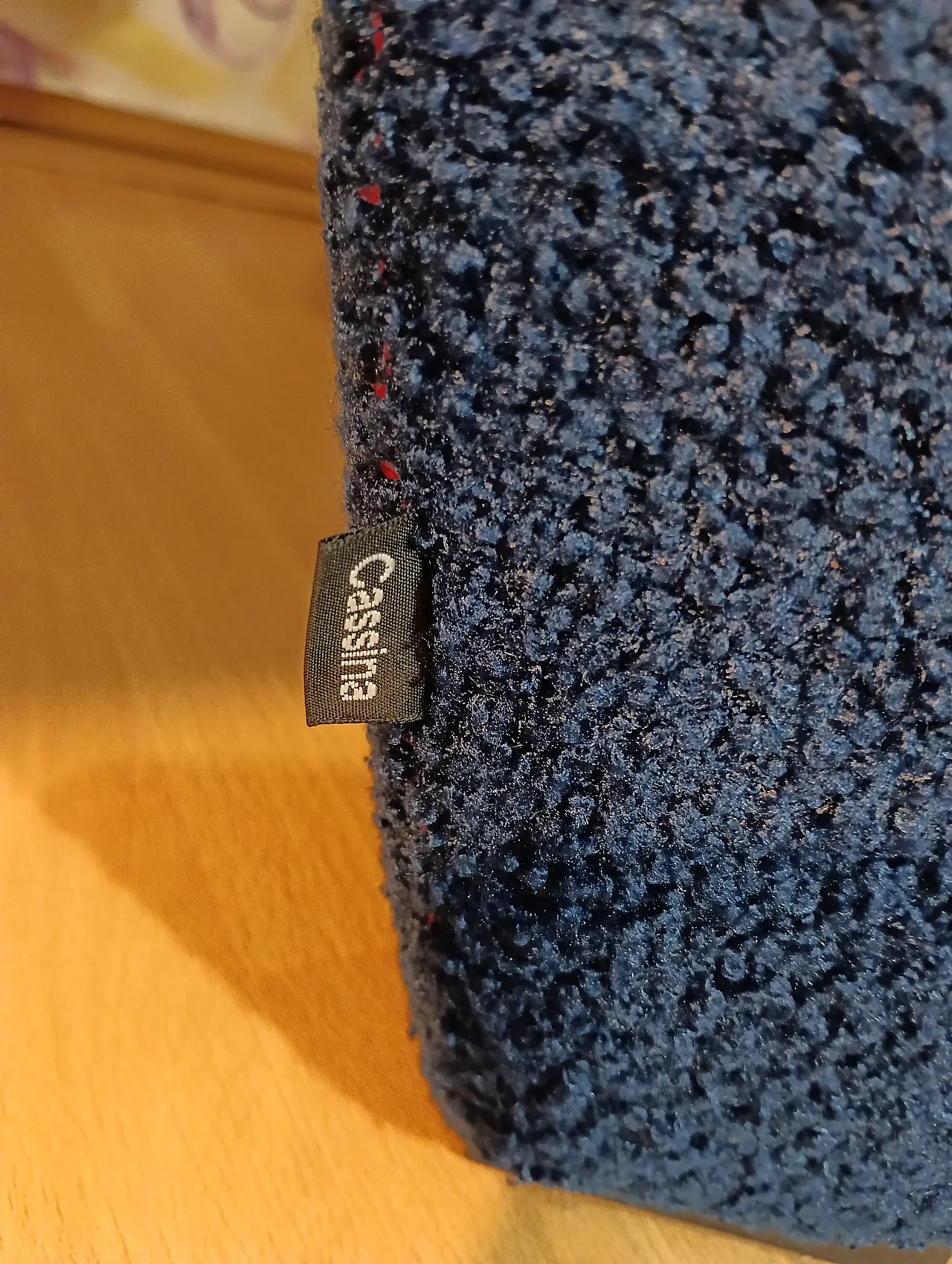 Coppia di Utrecht 637 Cassina in bouclé blu cuciture in rosso, 2000 113