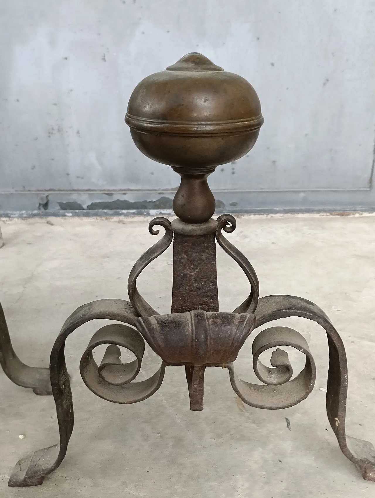 Coppia Alari da camino, fine '800 1