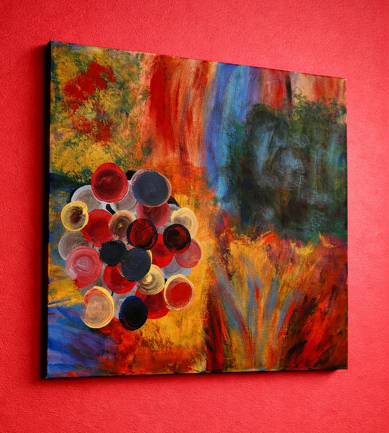 Large Abstract Painting – Fragments of Bloom – T.C. Freiberger 1