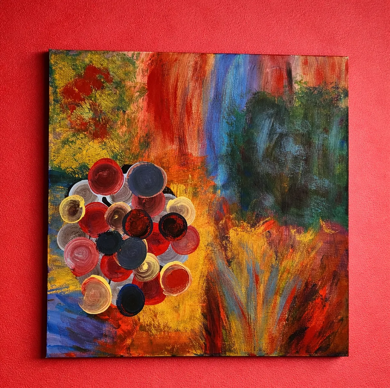 Large Abstract Painting – Fragments of Bloom – T.C. Freiberger 2