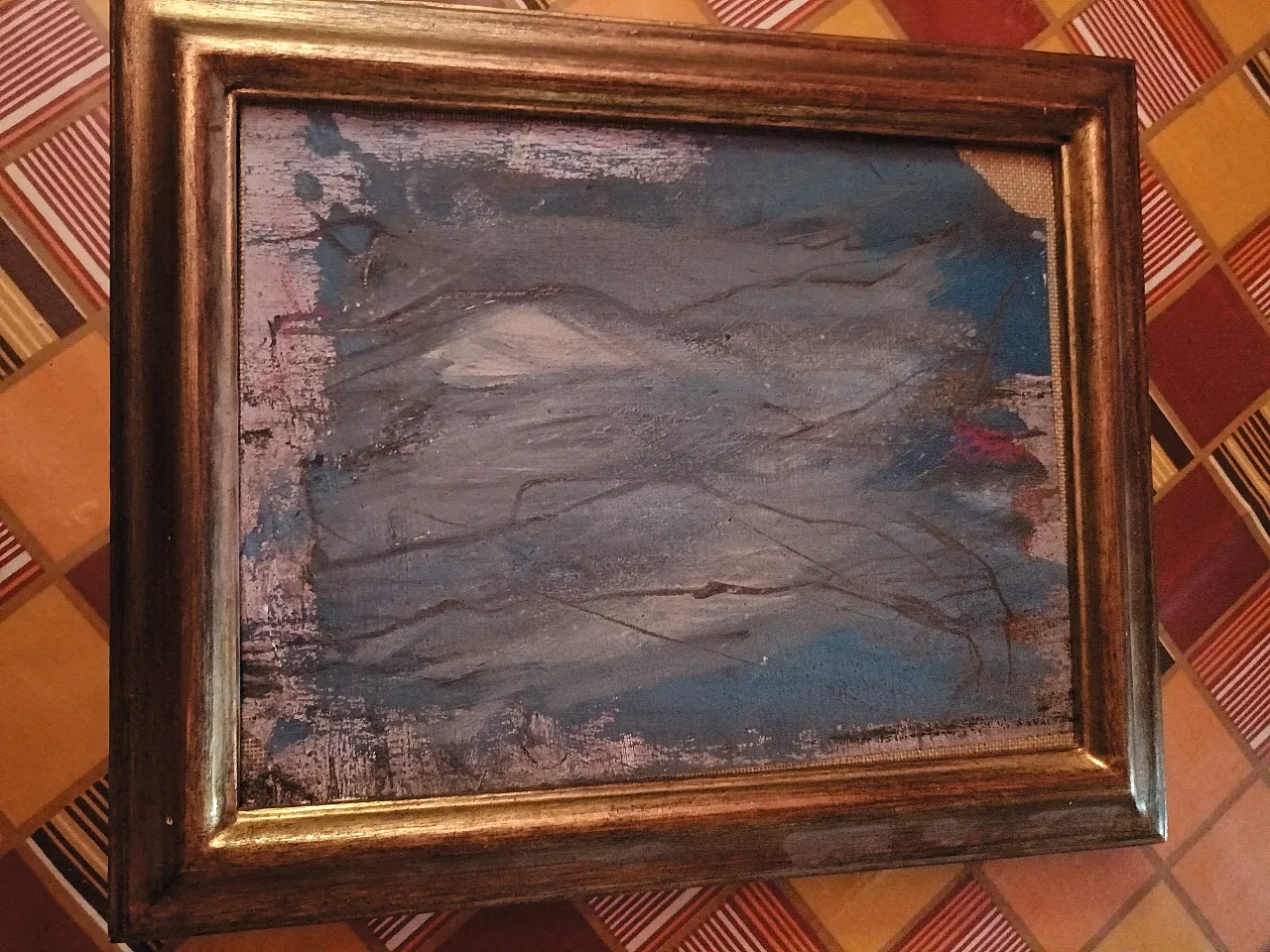 Quadro Pittura astratta pennellate dinamiche, anni '70 1