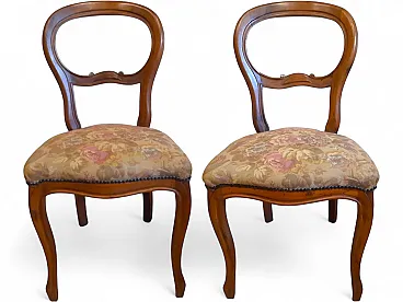 Coppia di sedie Luigi Filippo in noce, anni '20