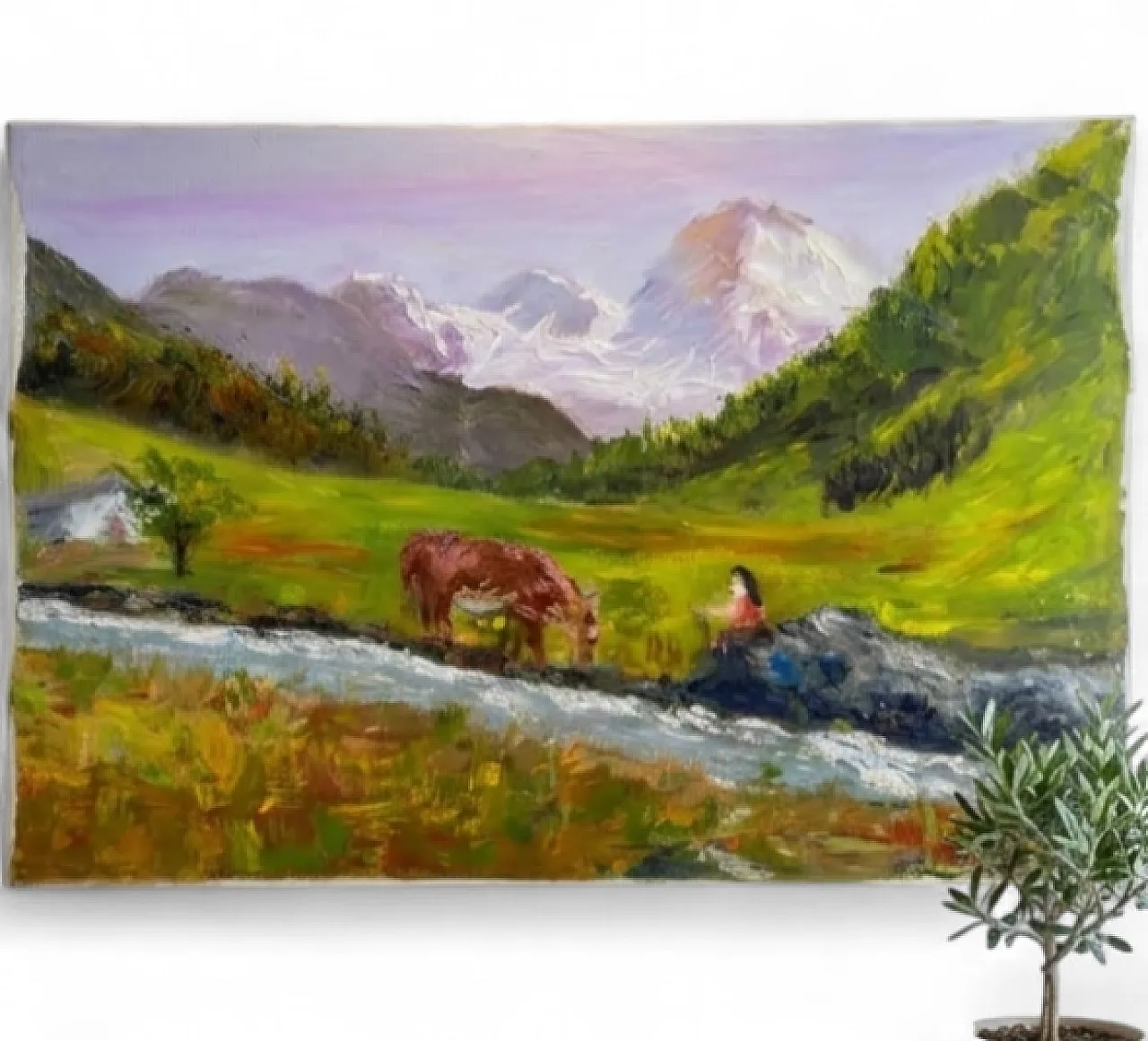 Oil painting on canvas signed Dalla, 90s 5