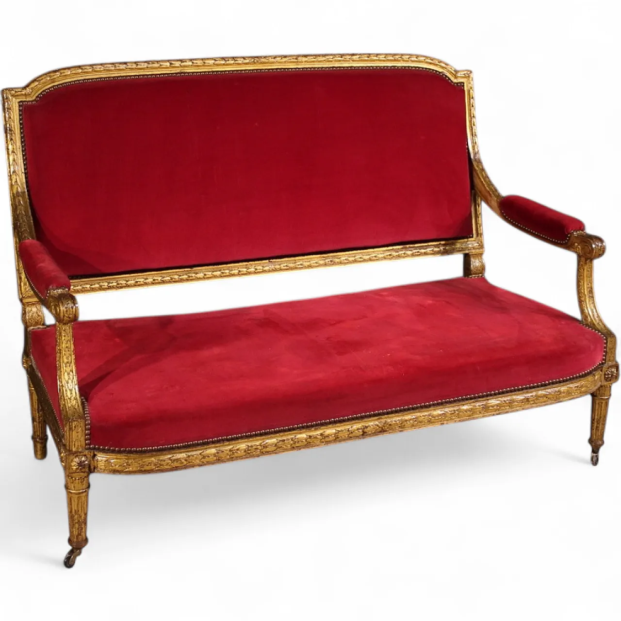 French red velvet sofa, 19th century 13