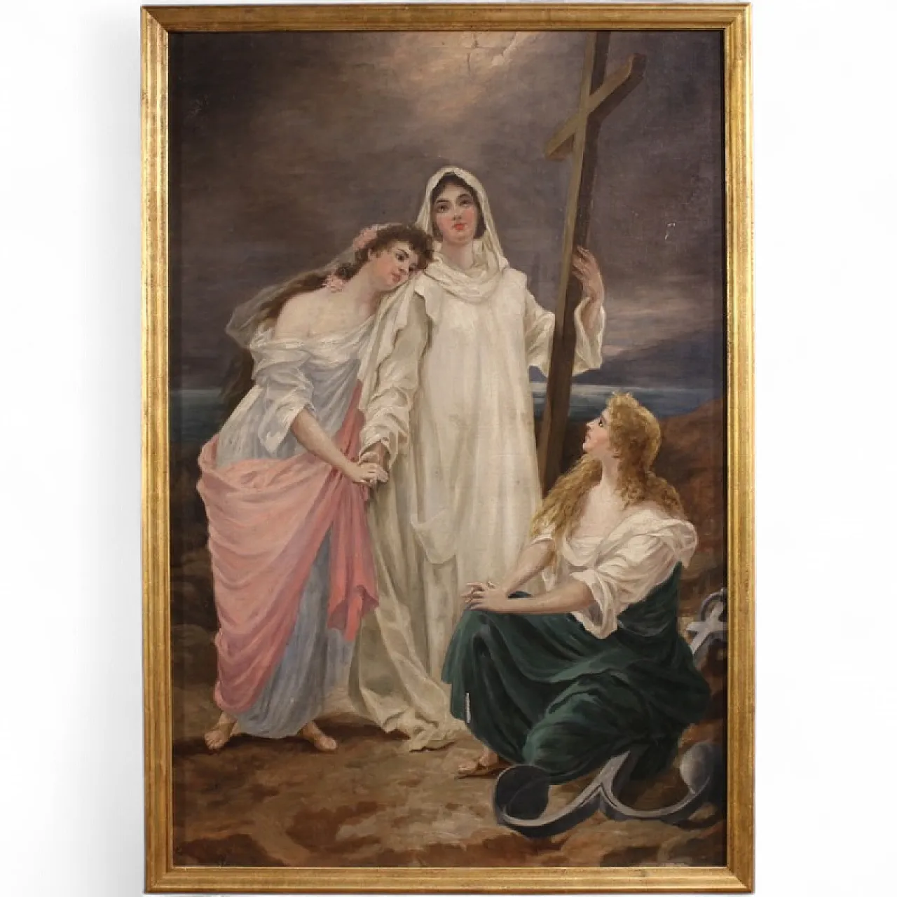 Neoclassical painting allegory of faith, hope, 19th century 16