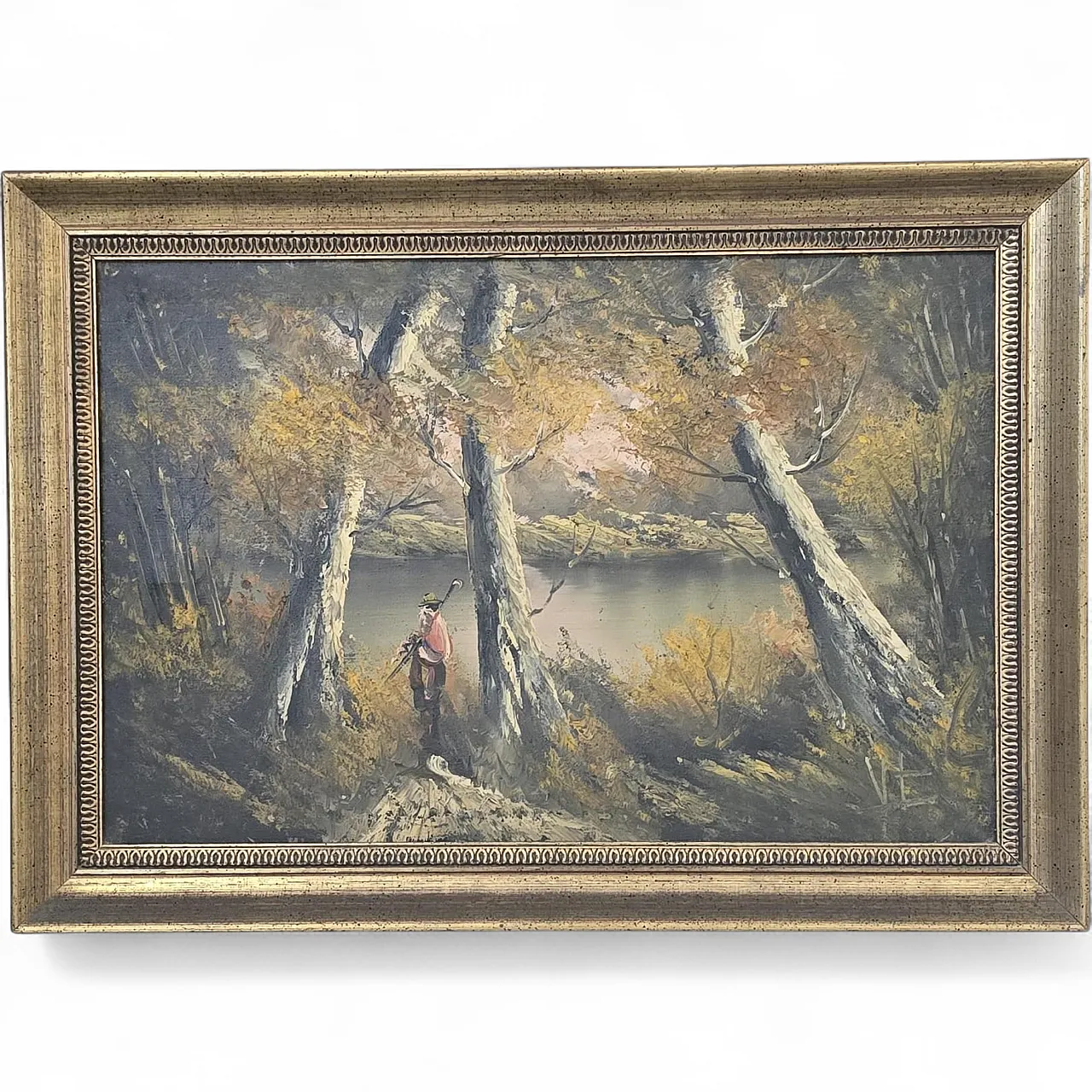 Autumn Landscape, painted with gilded frame, 1970s 13