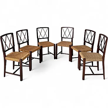 6 Chairs in the style of Paolo Buffa, 1950s