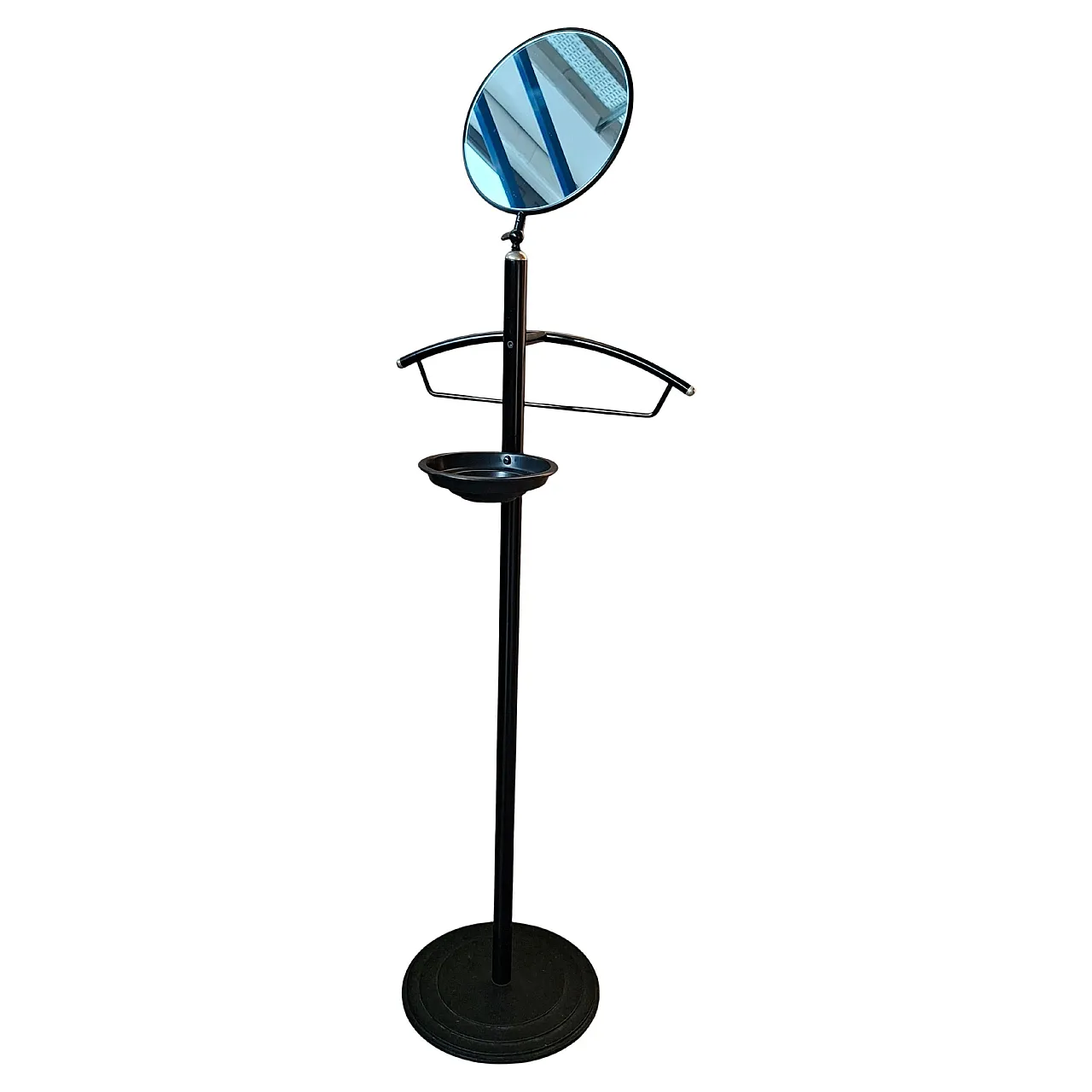 Black metal servomute with mirror and drain panes, 20th century 1