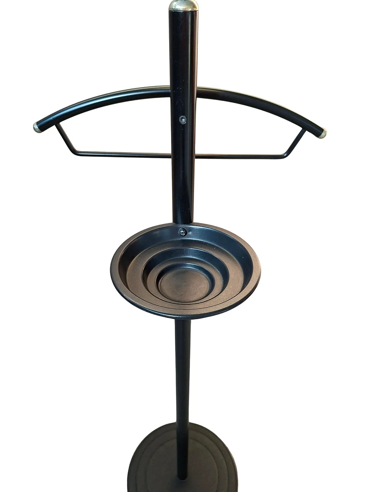 Black metal servomute with mirror and drain panes, 20th century 4