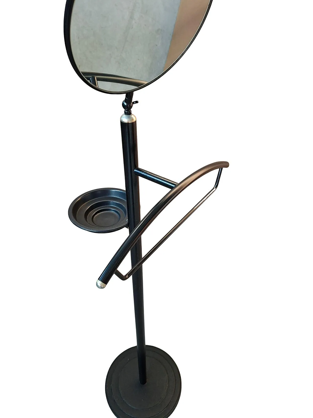 Black metal servomute with mirror and drain panes, 20th century 6