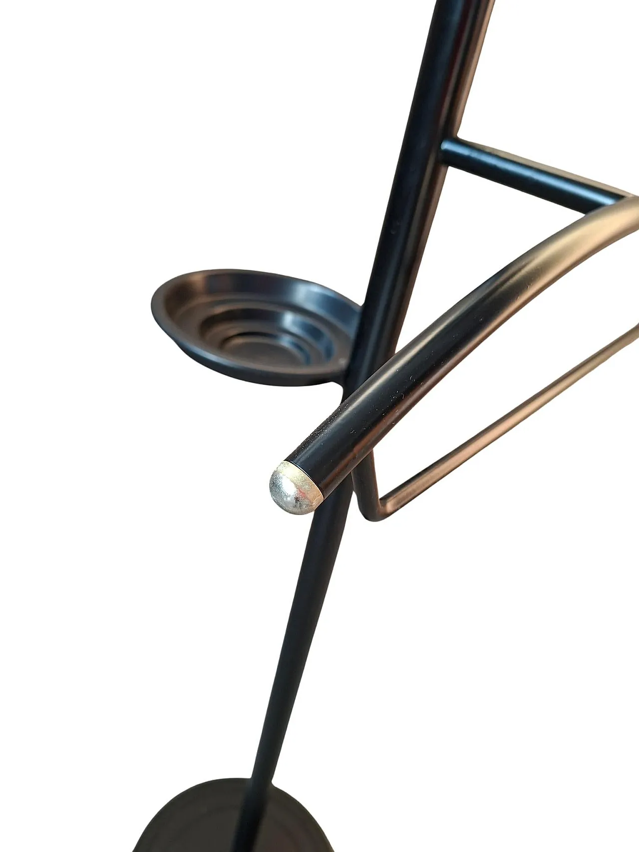 Black metal servomute with mirror and drain panes, 20th century 8