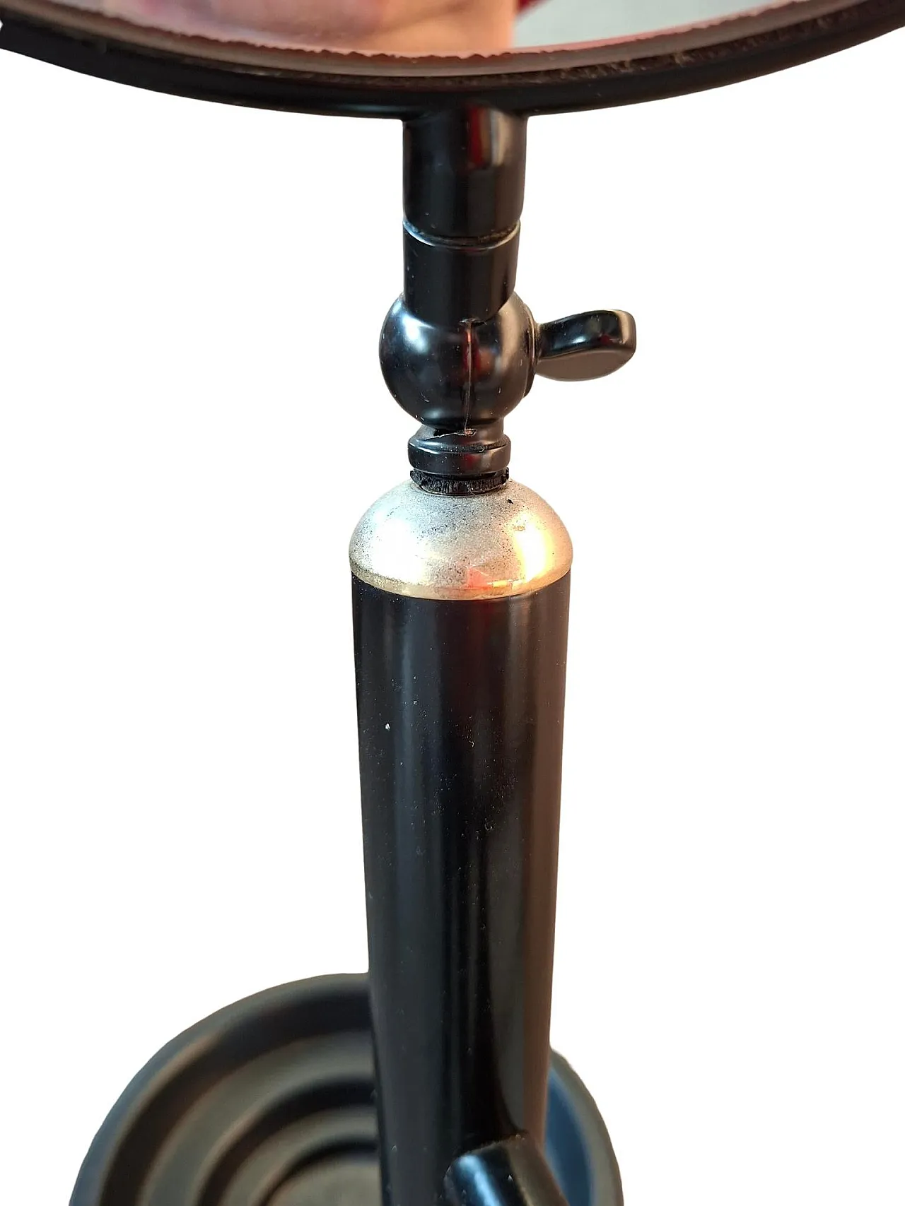 Black metal servomute with mirror and drain panes, 20th century 9