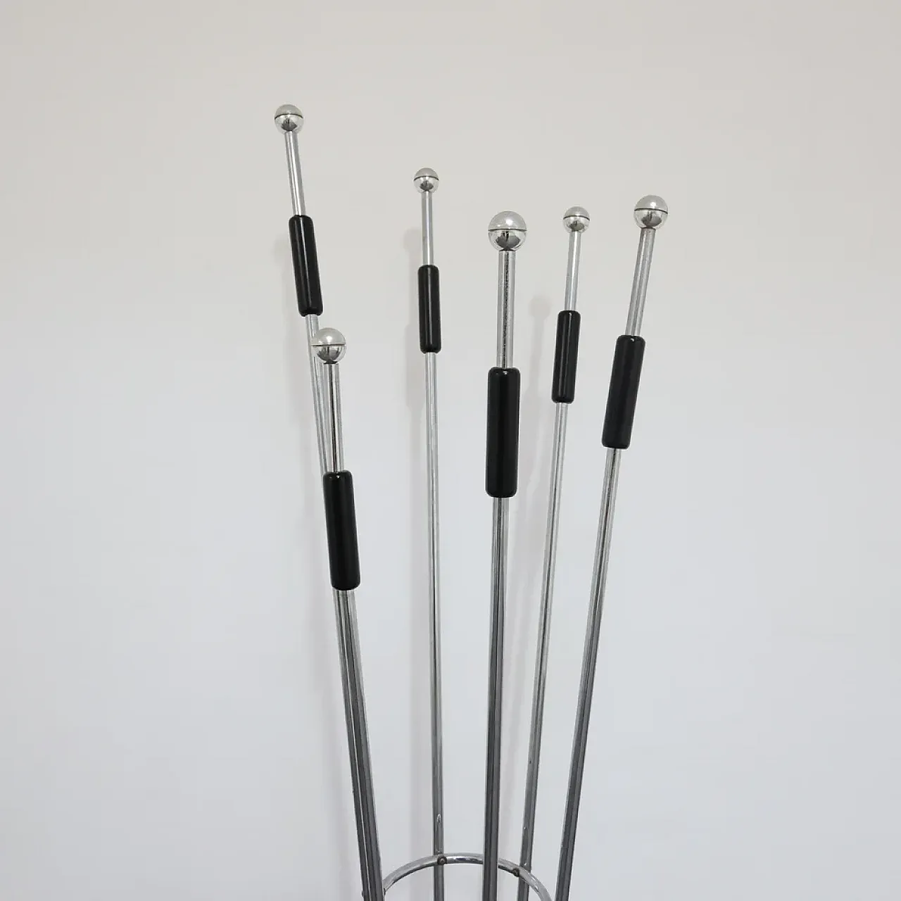 Mannelli brothers' travertine and steel coat rack, 1970s 4