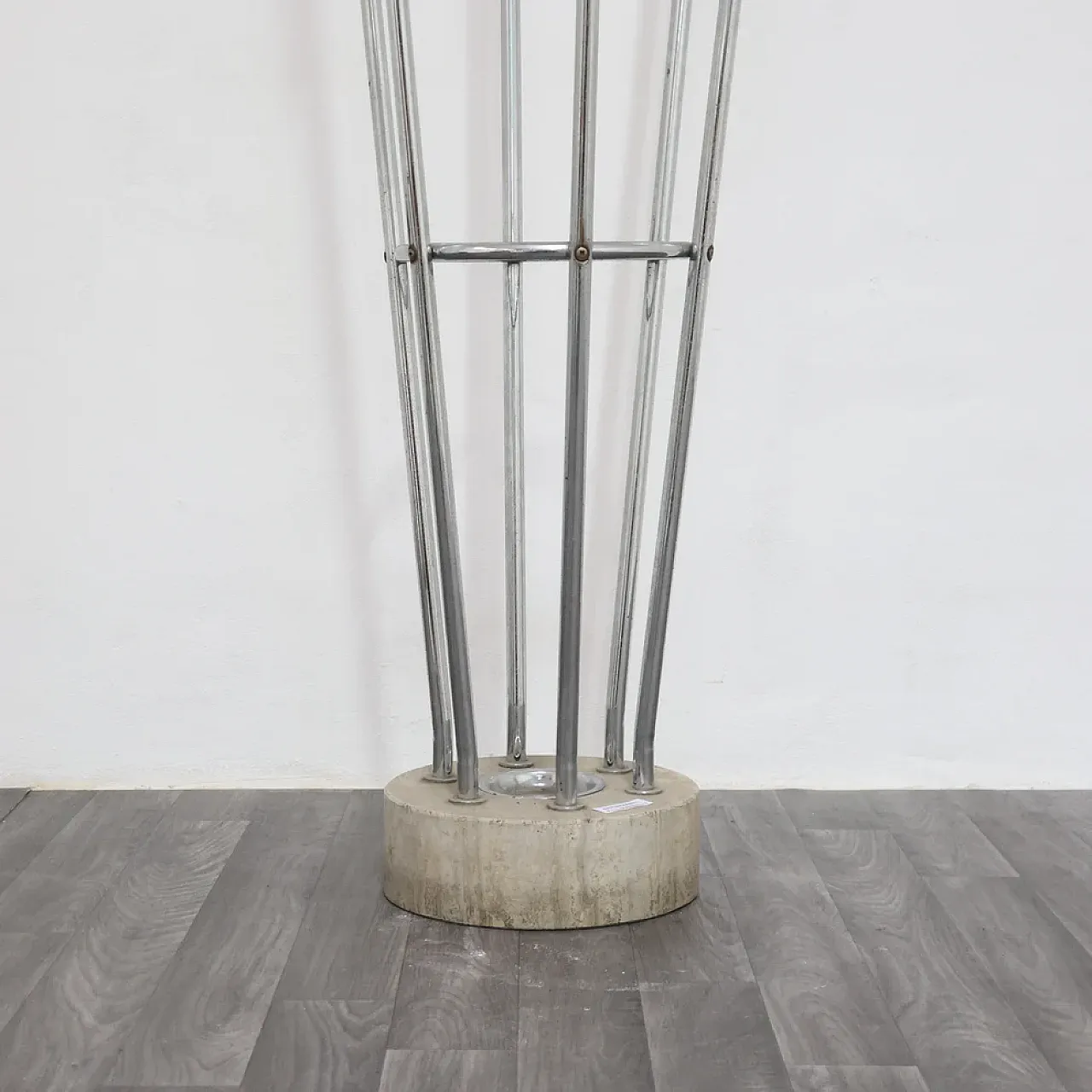 Mannelli brothers' travertine and steel coat rack, 1970s 7