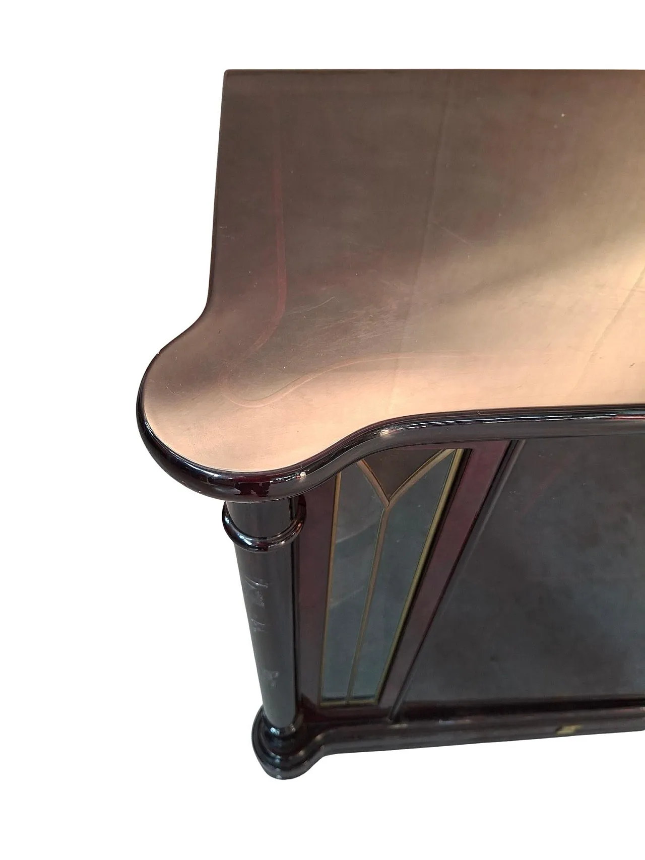 Rotating mahogany burl cabinet by Mastro Cappellini, 1970s 7