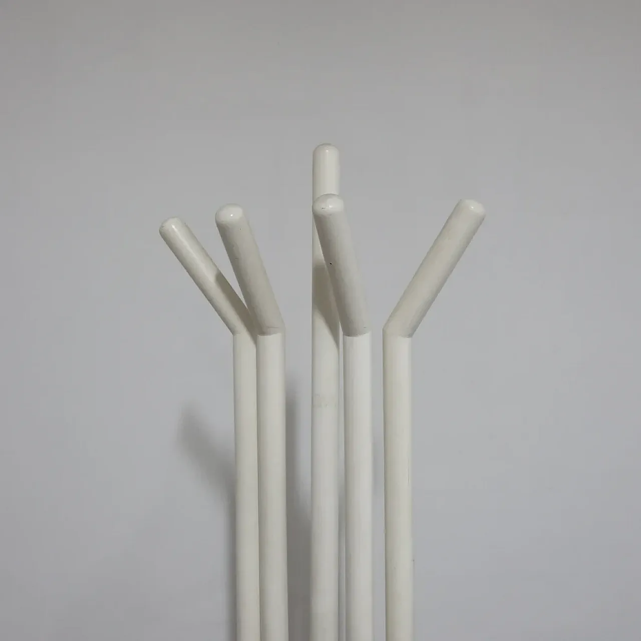 Wooden and brass coat rack, 1980s 4