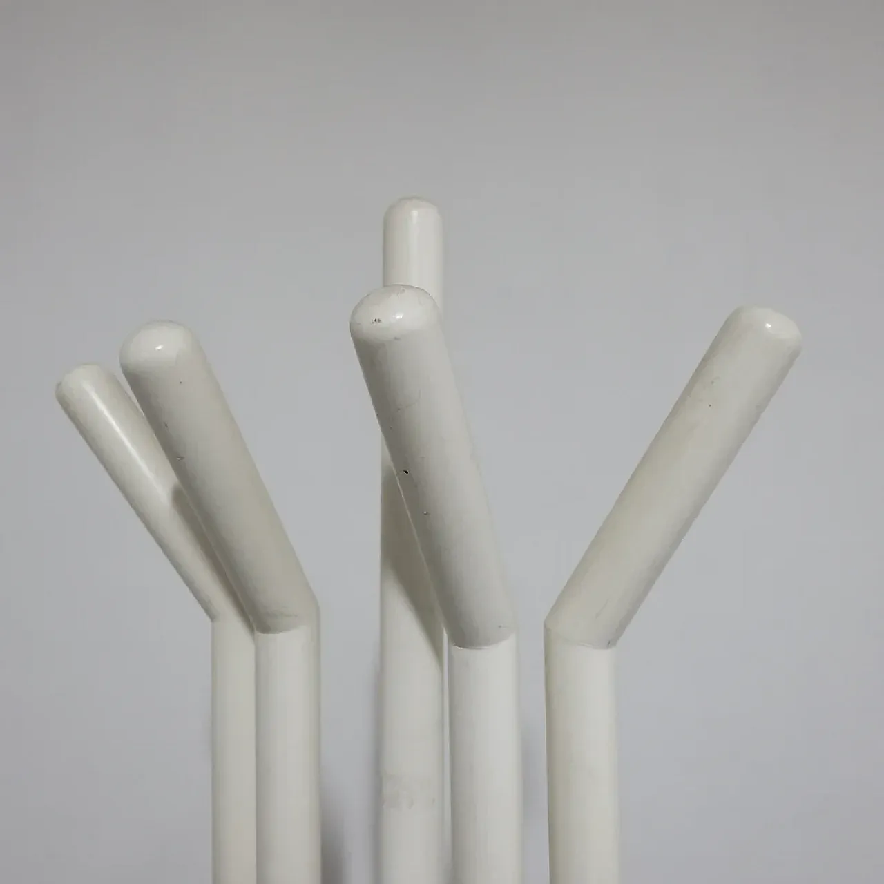 Wooden and brass coat rack, 1980s 7