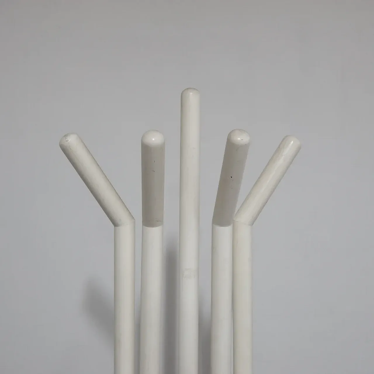 Wooden and brass coat rack, 1980s 8