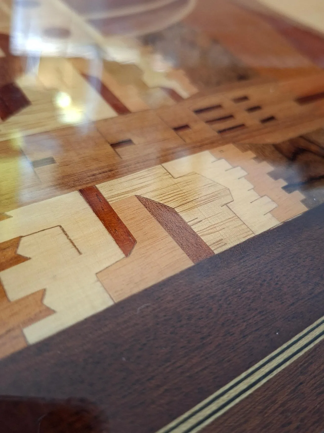 Panorama Florence, wooden inlay painting, 1980s 4