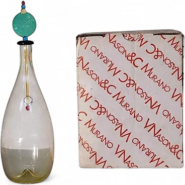 Artistic bottle in Murano glass by Carlo Nason, late 20th century