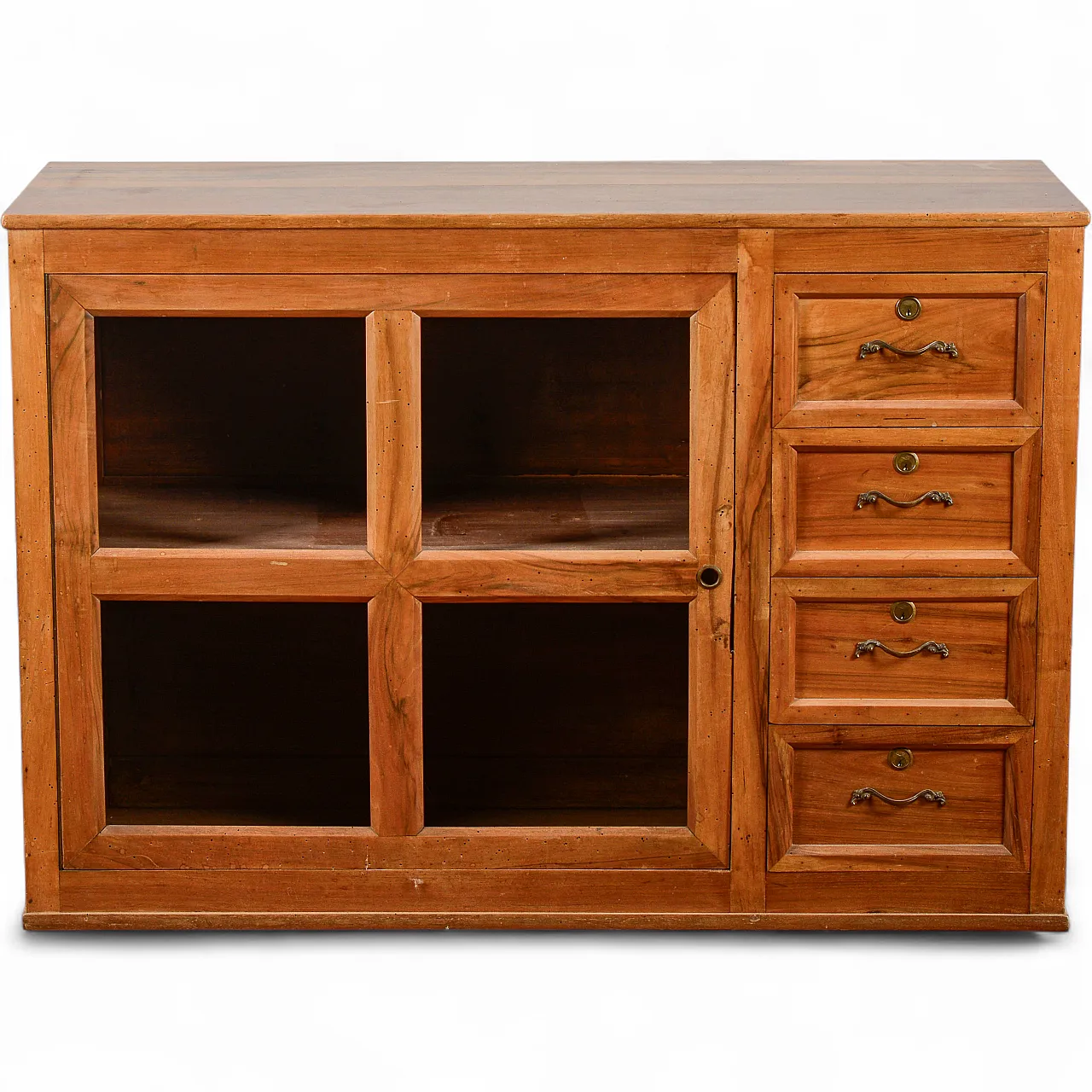 Credenza in legno e vetro con cassetti, '900 9